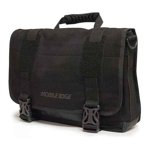 Mobile Edge ECO-Friendly Laptop Messenger Bag for Men and Women, for 14.1" PC and Compatible with MacBook 15", Cotton Canvas, Black