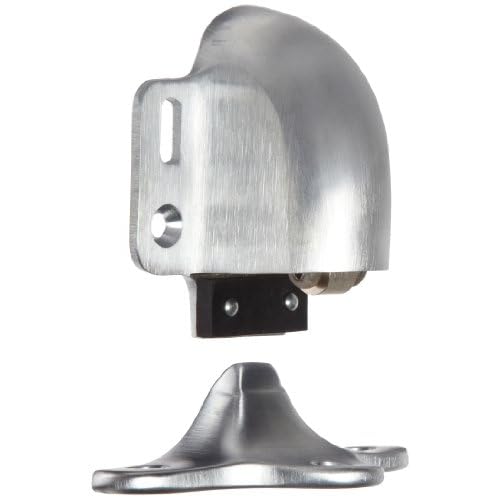 Rockwood 491.26D Brass Floor Mount Automatic Door Holder with Stop, Satin Chrome Plated Finish, 1/2" or Less Door to Floor Clearance, Includes Fasteners for Use with Solid Wood Doors and Wood Floors