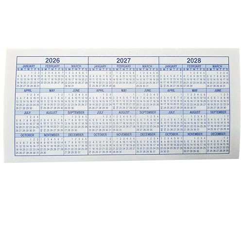 Easy Read Checkbook Registers 6x3 in, 444 Lines, 2026-2028 Calendars, Made in USA