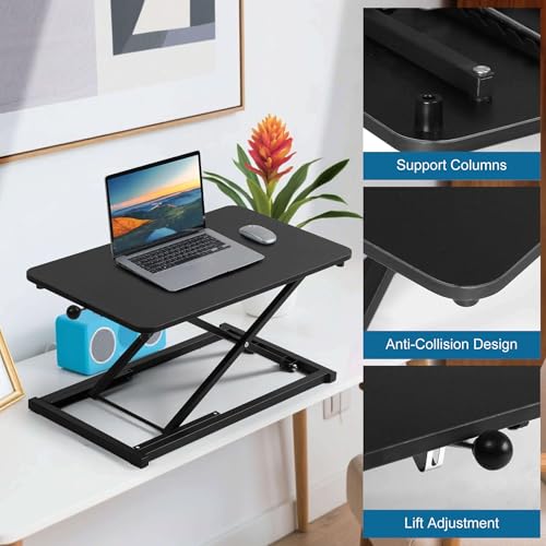 Raathionty Black Height Adjustable Standing Desk Converter 23.6 Inch