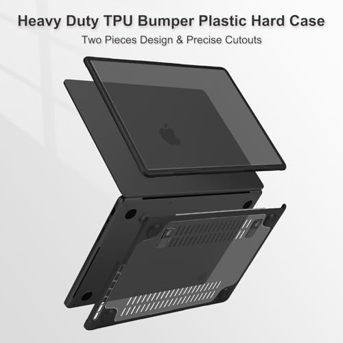 MOSISO Compatible with MacBook Pro 14 inch Case 2025-2021 M5 M4 M3 M2 M1 A3434 A3112 A3185 A3401 A2918 A2992 A2779 A2442, Heavy Duty Hard Case with Stand&Keyboard Skin&Screen Film&Type C, Black