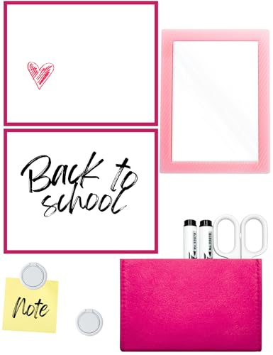 Mymazn Magnetic Locker Mirror for School Locker, 5pcs Accessories Kit