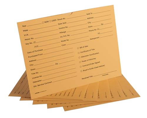 Sutter Signs 9x12 Car Dealership Document Envelopes Pack of 100