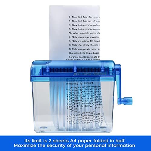 JIKIOU Portable Hand Paper Shredder - Compact Manual Office & Home Security