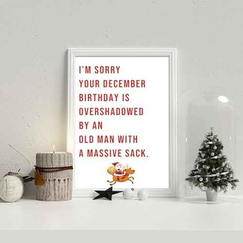 Funny December Birthday Card for Women Men, Happy Xmas Holiday Birthday for Best Friends, Hilarious Christmas Birthday Card Gifts for Him Her