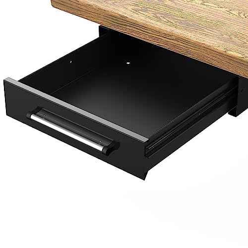 UNITEDPOWER Under Desk Drawer Storage, Pull-Out Office Hidden Counter Drawer, Metal Sliding Organizer Mount Below Table, Optional Bracket Height, Black