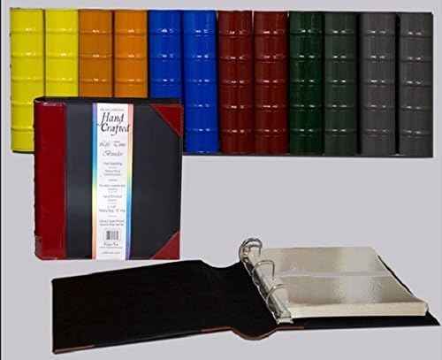 KLEER VU Executive Binder – Leather Binder with 1.5" D-Rings, 2 Tone Stitching with Ribbed Blue Spine, Holds 350 8.5x11 inch Sheets – for School, Library, Home, Law & Accounting Firm, Office (Blue)
