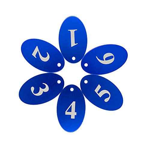 StayMax Aluminum Alloy Oval Number Tag Key Tag with Key Rings