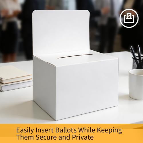 Unibagic 9 Pack White Cardboard Suggestion Box with Removable Header - 6.5x4.5x4.5 Inch Small Raffle Ticket Box for Charity, Fundraising, Voting & Events