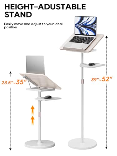 Haweah Lectern Podium Stand White-2 Height Adjustable Floor & Desktop Book Holder