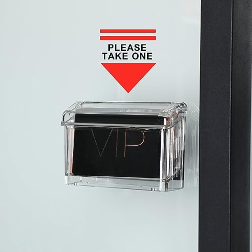 Crtiin 12 Pcs Outdoor Business Card Holder Clear Waterproof Acrylic Business Card Holder Wall Mount for Car with Take One Sticker for Office Store Trucks Wall, 4.25 x 1.46 x 2.87 Inch