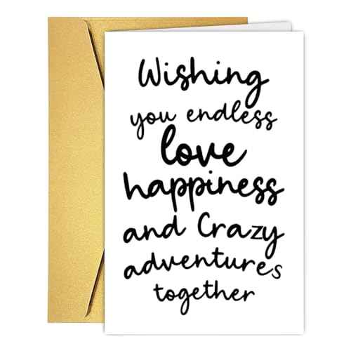 UUEFKTN Funny Wedding Engagement Cards for Friends, Congratulations Card for Newlyweds, Congratulations Eco Card for Newly Married or Engaged Couple
