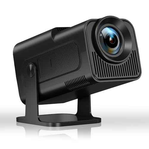 [180¡ÆAdjustable Stand]HIPPUS Smart Mini Projector with WiFi and Bluetooth, Full HD 1080P, Auto Keystone, Portable Ceiling Projector,Wifi 6,Android 11.0 (Black)