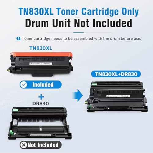 TN830XL Toner Cartridge Compatible Replacement for Brother DCP L2640DW L2647DW HL L2420DW L2460DW L2460DWXL L2465DW L2480DW L2865DW MFC L2820DW L2900DWXL L2980DW (2 Black)