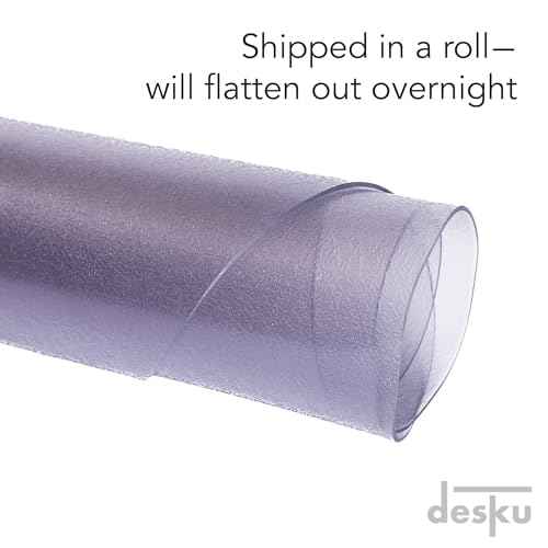 DESKU Super Oval Desk Chair Mat ? Heavy-Duty PVC Mats for Hard Floor Protection, Clear, 46" x 58" Inches, Made in The USA