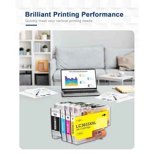 LC3033XXL Ink Cartridges Super High Yield Replacement for Brother LC3033 Ink Cartridge Compatible with MFC-J995DW MFC-J805DW MFC-J815DW MFC-J995DW XL MFC-J805DW XL Printer 4-Pack£¨BK/C/M/Y£©