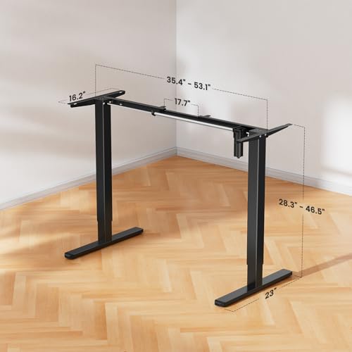 Black ErGear Electric Standing Desk Legs for 39.4-63.3 inch Desktops, 176 lbs Capacity