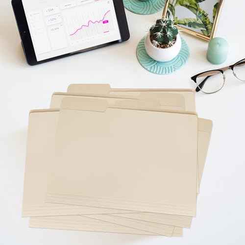 Manilla File Folder,1/3 Cut Tab,Letter Size Folders,Great for Organizing and Easy File Storage,18 Per Box