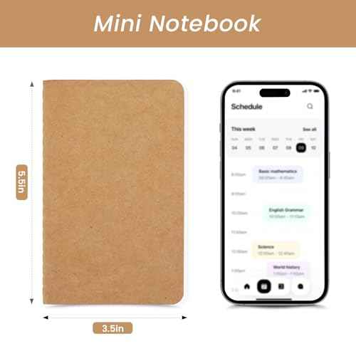 Oucaru 32PCS Mini Notebooks Bulk, 3.5" x 5.5", Brown, 60 Pages Lined Paper Small Pocket Notebook Set, Mini Journal Memo Notepads for Kids, Students, Traveler, School Office Supplies
