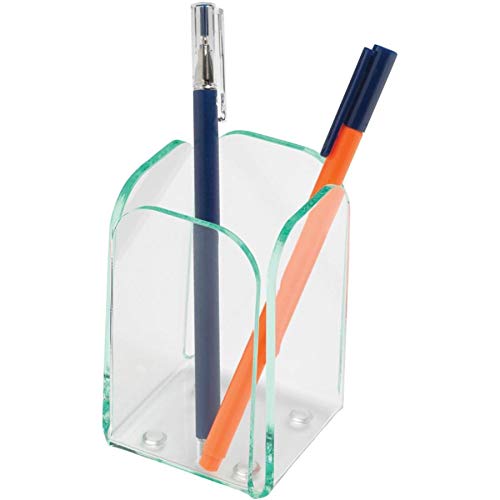 Lorell Transparent Pencil Cup, Clear/Green