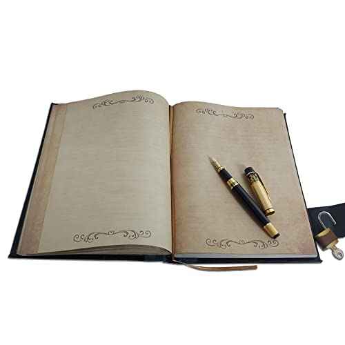Fairy Butterfly Figured Locked Genuine Leather Notebook Diary, Handmade Journal With Lock, Secured Lockable Real Padlock, 9x6.7 Inches, College Poetry Sketch Book, Birthday, Anniversaries.