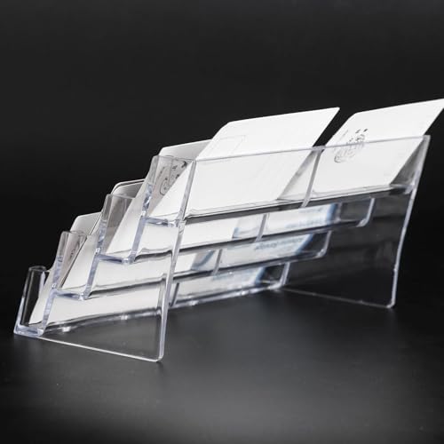 xydstay 8 Slot Acrylic 4-Tier Business Card Holder for Desk Organization