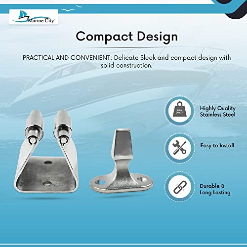 MARINE CITY Door Stopper Catch and Holder, Heavy-Duty Stainless Steel, Rust-Resistant, Ideal for Boats, RVs, Marine Use, Doors, Cabinets and Hatches