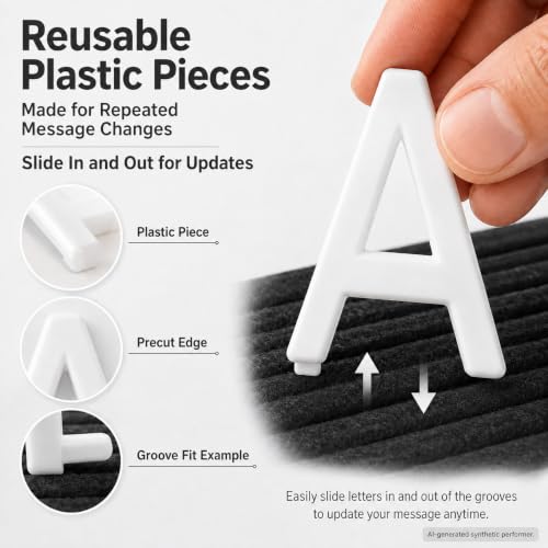 White 1 Inch Letter Board Letters Set - 312 PCS for Felt & Message Boards
