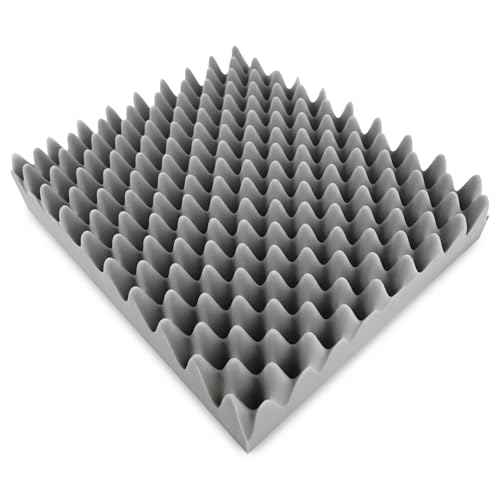 Egg Crate Seat Cushion Foam Pad ? Relieves Back, Sciatica, Tailbone & Hip Pressure for Long Sitting ? Ideal for Office Chair, Wheelchair, Recliner, Car Seat ? 18x16x4 Inch, Gray