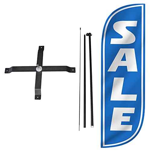 LookOurWay Feather Flag Sale Themed Complete Set with Poles and X-Stand Base, 5-Feet
