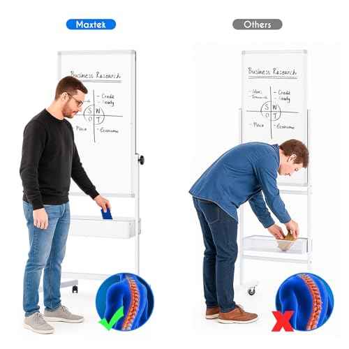 maxtek Mobile White Board Easel, 40x24 Inches Magnetic Storage Dry Erase Board Easel for Classroom, Rolling Height Adjustable Stand on Wheels for Home, School, Teachers & Kids
