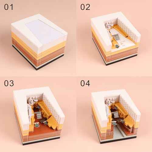 Time Piece Calendar 2026 Desk Calendar with LED Light 3D Tear-away Paper Carving Art Memo Pad Notepad Gift for Christmas Housewarming Desktop Decoration (With Calendar & Light)