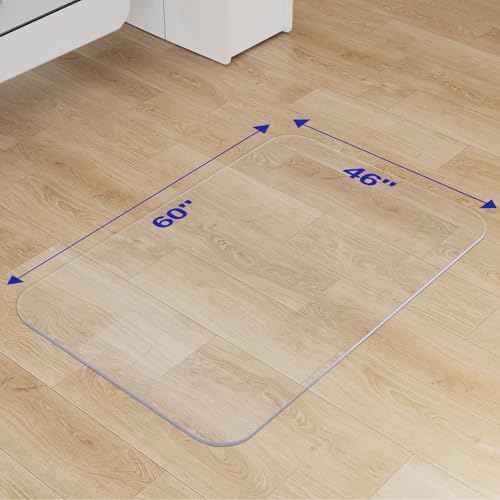 Delamu Large Office Chair Mat for Hardwood Floor, 46"¡¿60" Office Computer & Desk Chair Mat, Clear PVC Heavy Duty Floor Protector Mats for Rolling Chairs