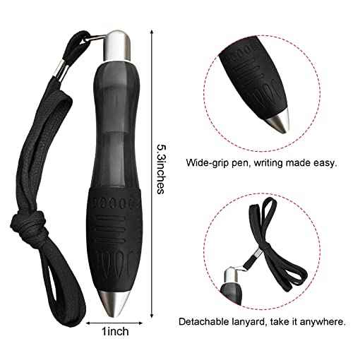 14pcs Big Fat Pens Aids Writing - 2 Pens + 6 Black Refills + 6 Blue Refills for Tremor, Arthritis, Parkinson, Handicap, Carpal Tunnel