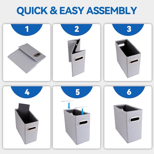 ComfortKeeper 4 Pack Letter Size File Organizer Storage Boxes Beige Collapsible