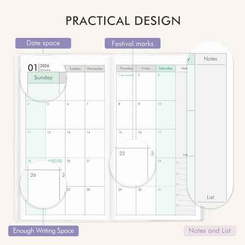 Pocket Calendar 2026-2027 for Purse,Small Pocket Planner 2026-2027 for Purse 3.5¡¿6.5In,24 Month Organizer from Jan 2026- December 2027 Mini Planner with Pvc Cover for Organizing & Planning