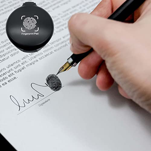 Black Fingerprint Ink Pad for Notary & Security ID - Portable Law Enforcement Stamp