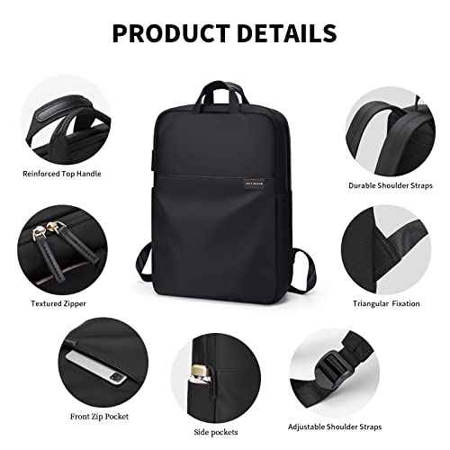 GOLF SUPAGS Travel Laptop Backpack for Women Anti Theft Slim Durable College Bookbag Business Computer Bag Fit 15.6Inch Notebook (Black, 15.6Inch)