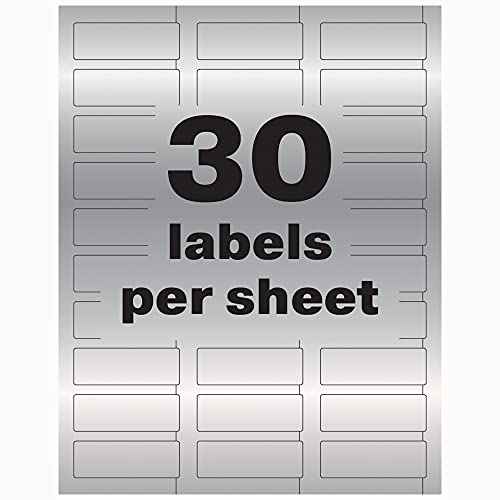 Avery Metallic Asset Tag Labels, 3/4 x 2, Laser Printable Tags, 240 Waterproof Labels (61524)