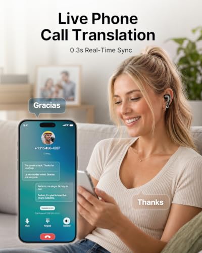 TRANSAI G1-GLOSS Real-Time Translator Earbuds - 157 Languages, In-Ear AI Language Translator