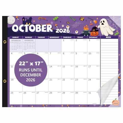 Desk Calendar 2025-2026 , Large 22x17 Desk Pad Calendar from Oct 2025 to Dec 2026, Academic Planner with Cute Monthly Cartoon Themes, Waterproof Cover & Corner Protectors for Home, Office, School