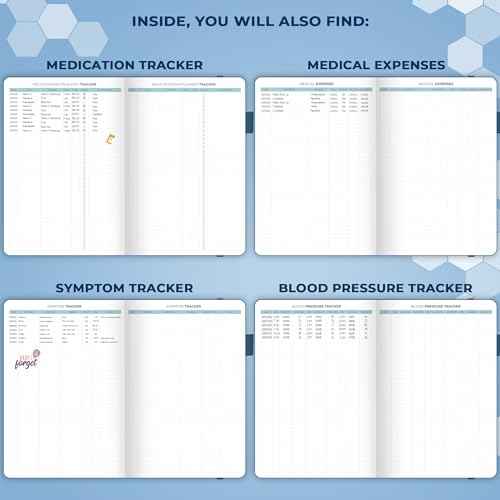 Clever Fox Large Medical Planner 12-Month ? Medical Notebook, Health Diary, Wellness Journal to Track Health ? 12 Months, 7x10.5¡È (Mystic Blue)