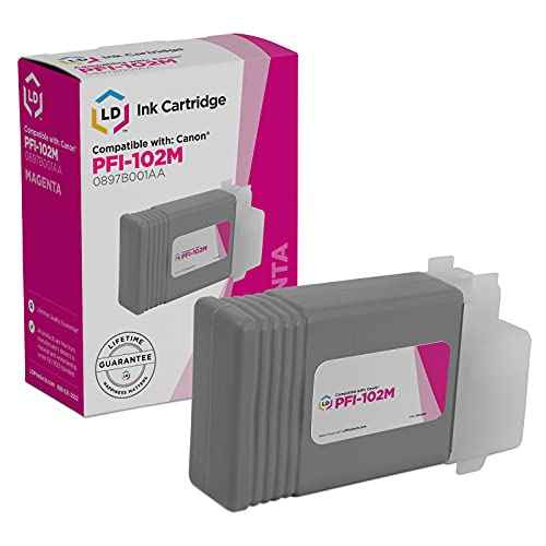 LD Compatible Ink Cartridge Replacement for Canon PFI-102M 0897B001AA (Magenta) Compatible with Canon imagePROGRAF iPF500 iPF510 iPF600 iPF605 iPF610 iPF700 iPF710 iPF720 iPF710 MFP