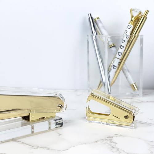 NatSumeBasics Clear Gold Staple Remover – 60mm, 1 Pack, Yellow Gold Tone