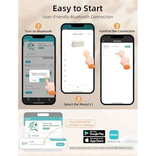 Makeid Label Maker Machine with Tape - Compatible with 9/12/16mm Waterproof Tape, Portable & Rechargeable with Built-in Cutter Wireless Label Printer Compatible with Android & iOS Devices
