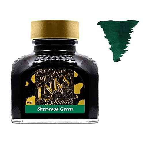 Diamine - 80ml Fountain Pen Primary Colour Ink Set - Oxblood & Majestic Blue & Sherwood Green