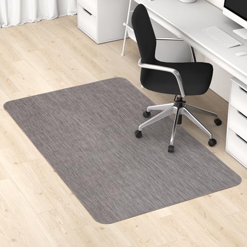 Blvornl Office Chair Mat for Hardwood Floor, 45"x 53" Desk Chair Mat for Hard Wood and Tile Floor, Large Anti-Slip Hard Floor Protector Rolling Chair Mat, PVC Mat Desk Rug for Office Home, Dark Grey