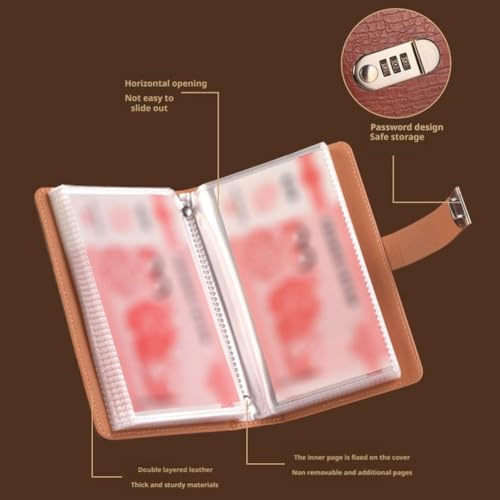 GINTBN Black Money Saving Challenge Book with Password Lock, 100 Envelopes Budget Planner