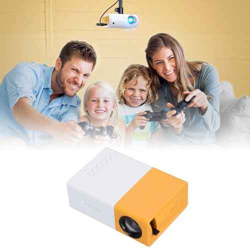 Mini Projector, 1080P Full HD Video Projector, Portable Outdoor Home Theater Movie Projector, Hifi Stereo Speakers, HDMI, USB, AV, Smartphone Tablet TV Sticks (US