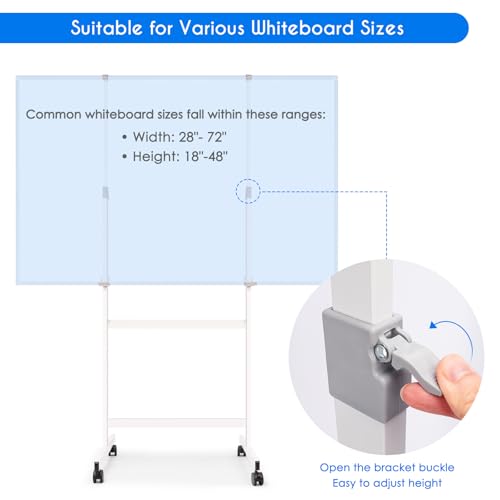 Maxtek White Mobile Whiteboard Stand with Wheels — Stand Only, No Drill Needed (Variation: White)